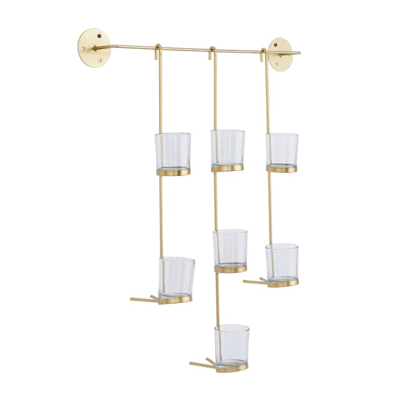 CosmoLiving by Cosmopolitan Silver Metal 7 Candle Wall Sconce - 23"W, 27"H