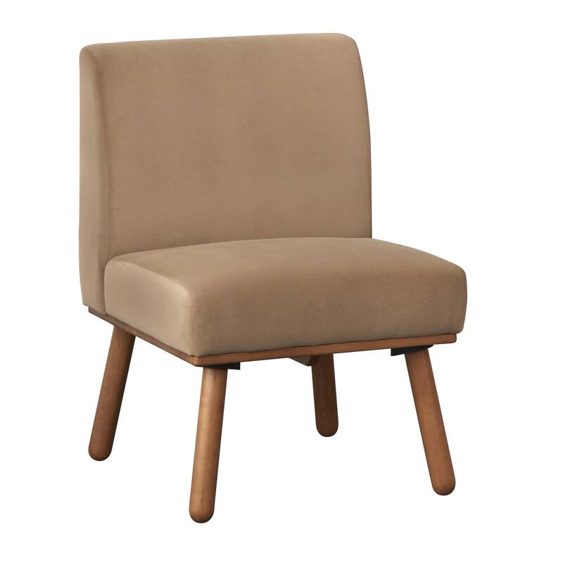 Lifestorey Gather Solid Wood Upholstered Dining Chair - Tan Velvet