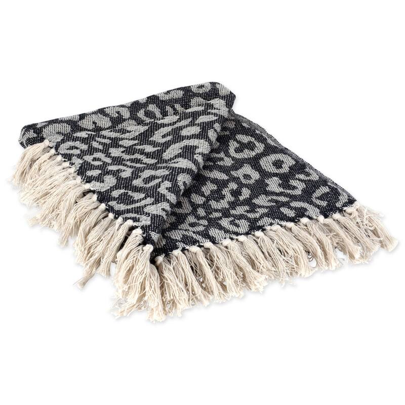 DII Woven Decorative Throw - Leopard Black
