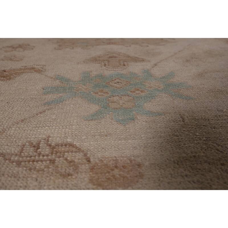 Earth Tone Oushak Vegetable Dye Area Rug Handmade Wool Carpet - 8'1" x 11'0"