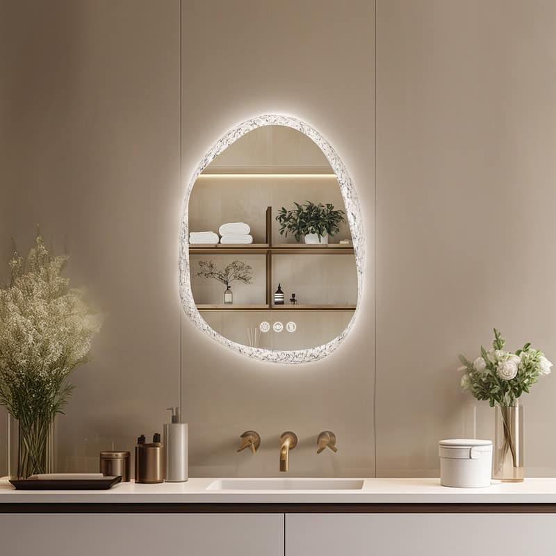 28 x 35 Inch LED Bathroom Vanity Mirror with Lights for Wall, Anti Fog Mirror for Bathroom, 3 Colors and Dimmable Light