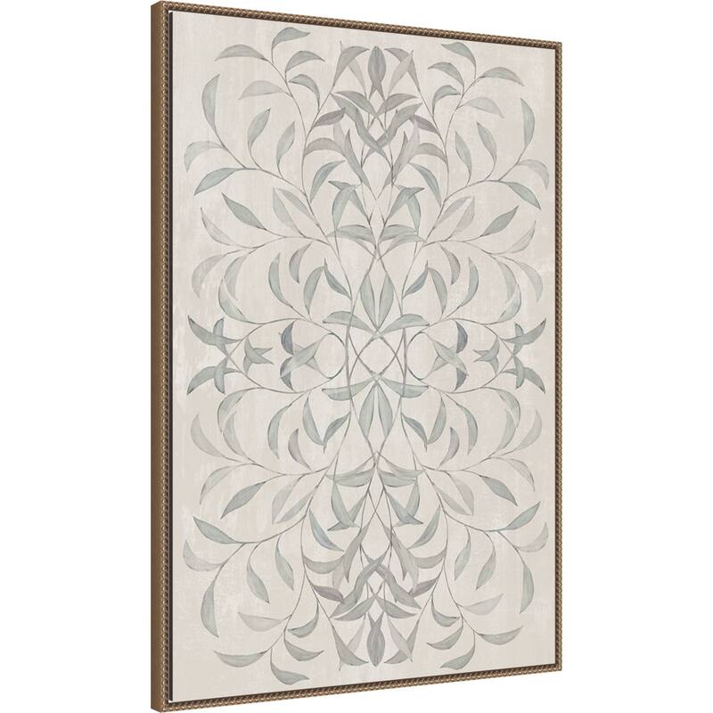 Muted Symmetry of Leaf Patterns by Hannah Dawson (28 x 41 in.), Framed Canvas Wall Art Print