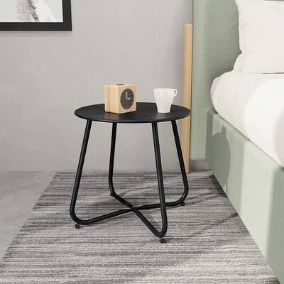 Grand Patio Steel Patio Side Table, Weather Resistant Outdoor Round End Table