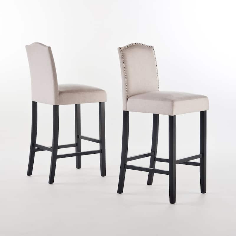 Roomfitters Barstool Set of 2, Modern Kitchen and Dining Seating, Beige