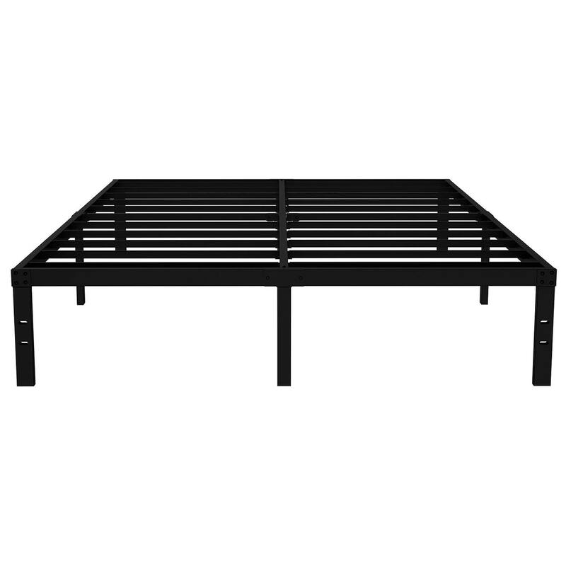 VECELO Bed Frames No Box Spring Needed, Heavy Duty Metal Platform with Steel Slat, Easy Assembly, Black
