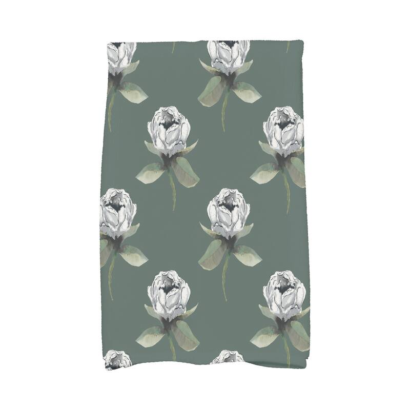 Floral Bunch 18 x 30 Inch Floral Print Hand Towel - Green
