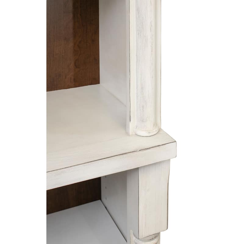 Rustic Open 8' Wood Bookcase, Storage Cabinet, White - 42W x 94H x 16D