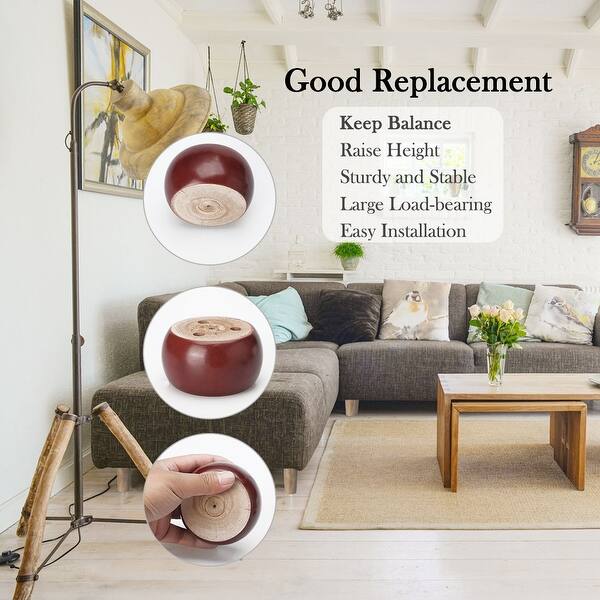 Shop 2 Round Solid Wood Furniture Legs Desk Table Cabinet Feet