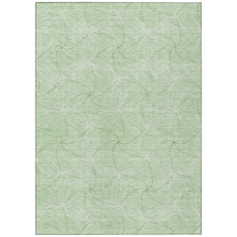 Machine Washable Indoor/ Outdoor Abstract Contemporary Chantille Rug