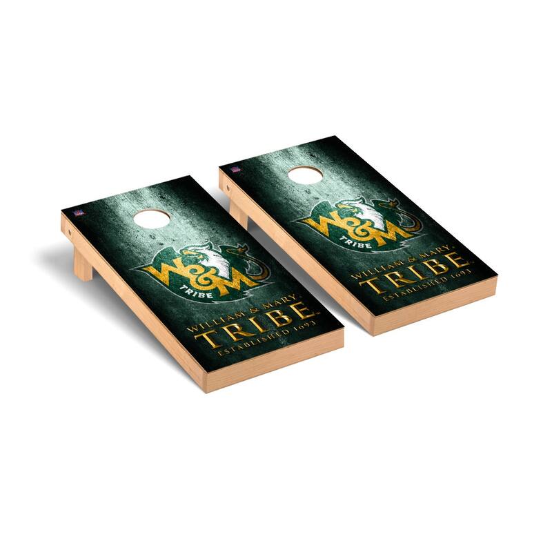 William & Mary Tribe 2x4 Pro Cornhole Boards - V6 - Include Case & Lights