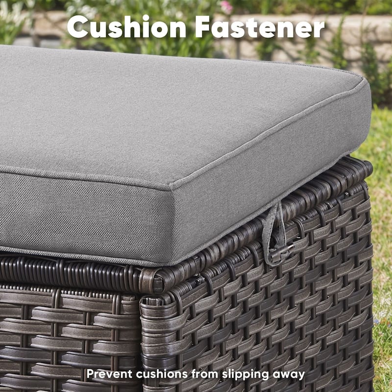 Pocassy 6 Pieces Outdoor 2-Seat Sofa Chairs Table Ottoman