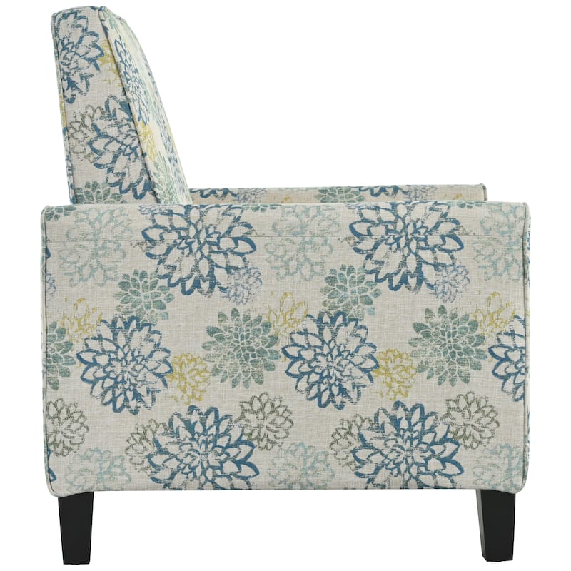 27.5" Printed Recliner Chair with Adjustable Backrest, Push-Back Recliner， Upholstered Armchair with Wood Legs for Living Room