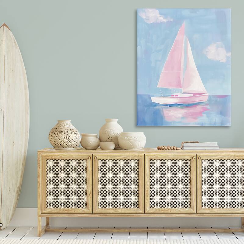 Stupell Muted Pink Sailboat Canvas Wall Art Design By Arlington Prints