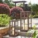 preview thumbnail 5 of 34, Glitzhome Oversized Farmhouse Wooden Metal Cage Candle Holders Patio Hanging Decorative Lanterns (Set of 2)