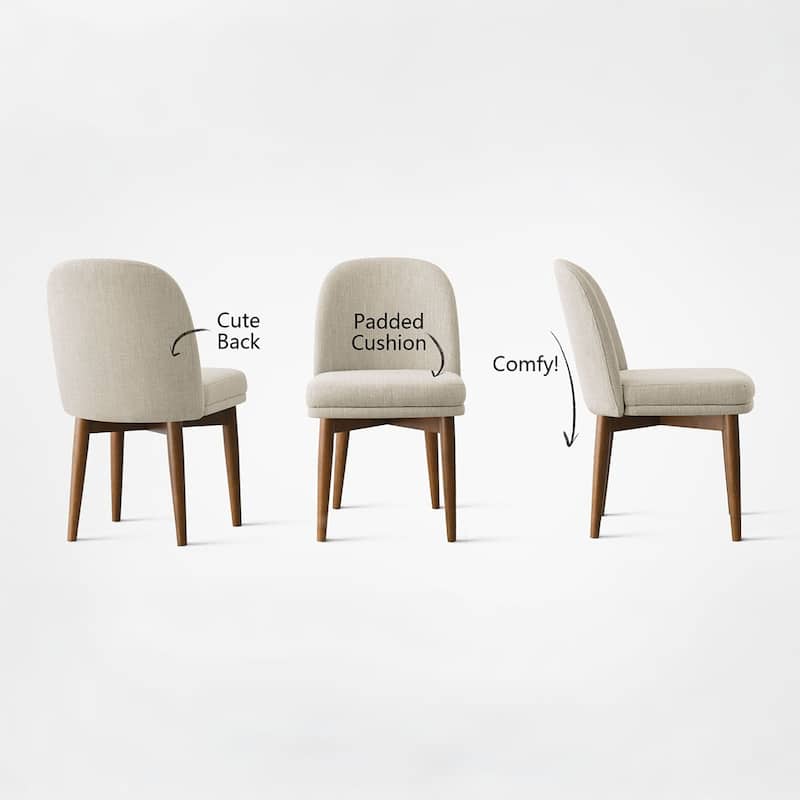 Linen Upholstered Parson Chair(Set of 4)
