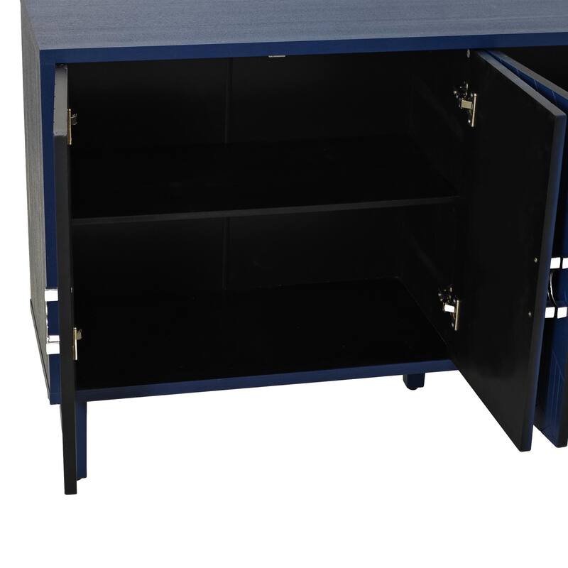 Stylish and Functional 4-Door Storage Cabinet with Pine Legs and MDF, for Living Room Bedroom,and Kitchen