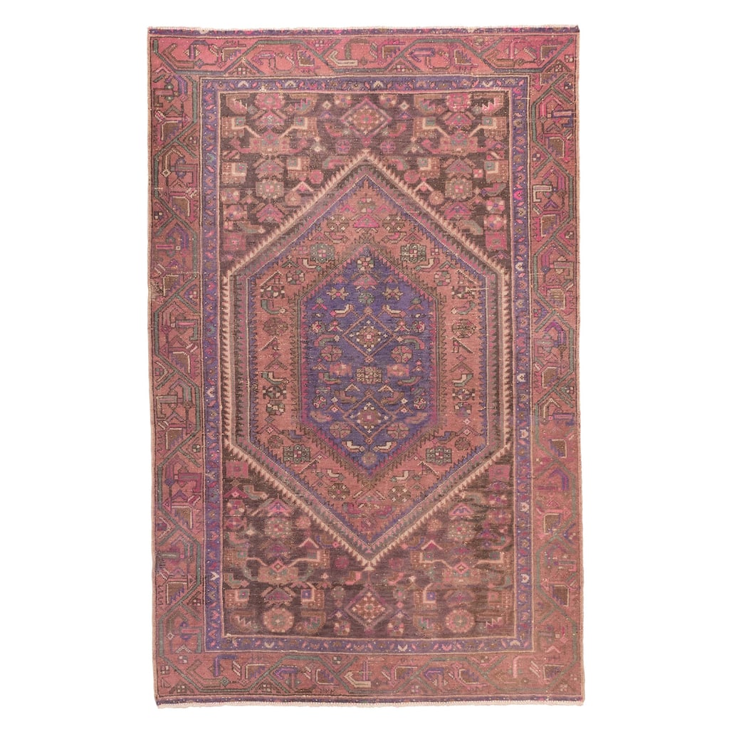 ECARPETGALLERY Hand-knotted Antalya Vintage Dark Copper Wool Rug - 4'2 x 6'4