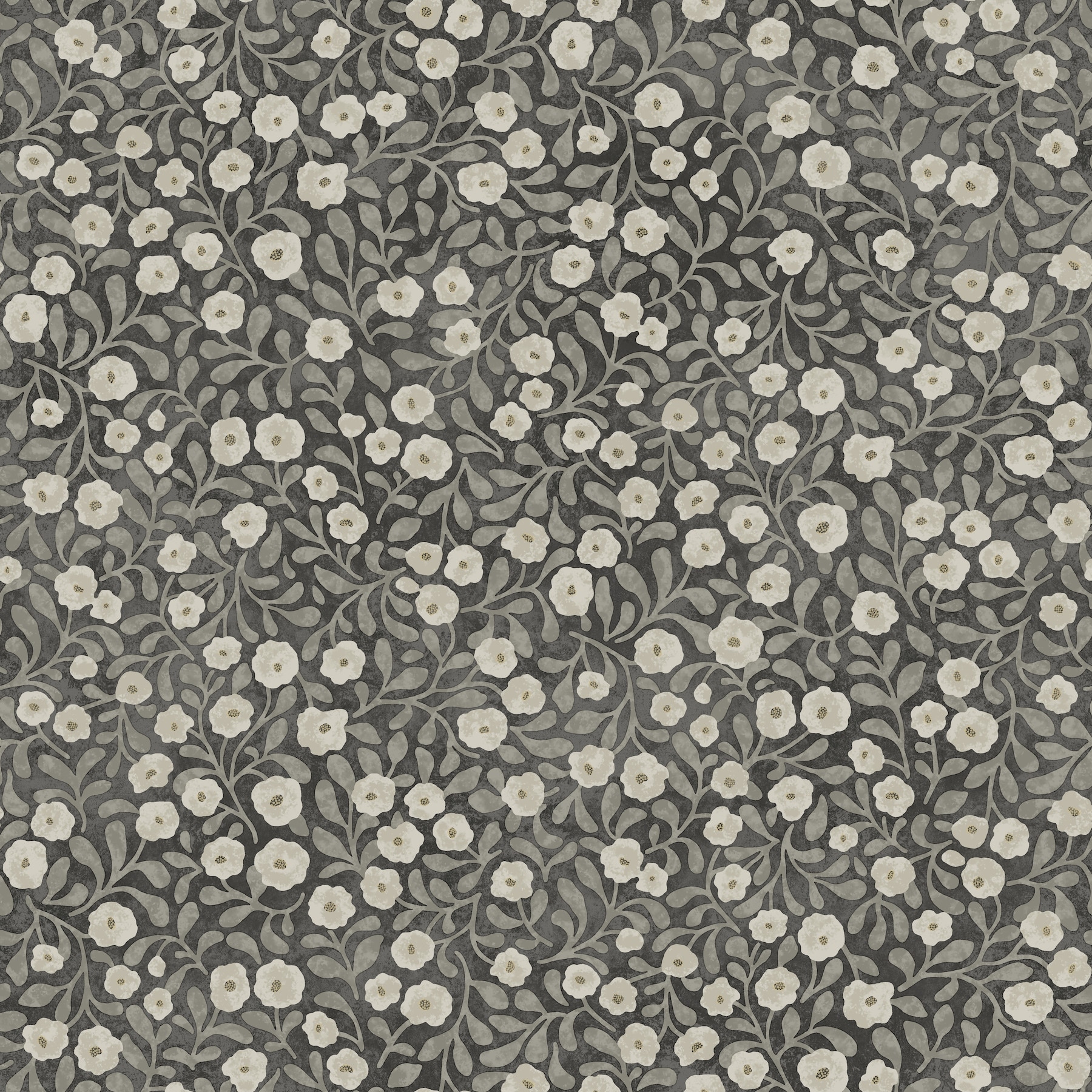 Chesapeake Poppy Trail Black Floral Wallpaper