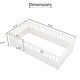 preview thumbnail 8 of 38, Twin Children's Floor Bed Frame with Safety Fence & Door, Wooden Bed for Kids' Play and Sleep, Durable Pine Construction, White