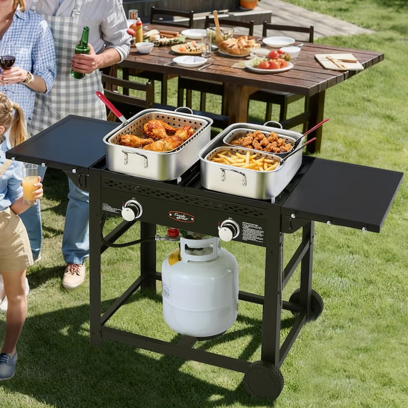 Royal Gourmet PFC100 Outdoor Propane Deep Fryer with Dual Tank