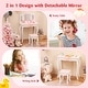 preview thumbnail 7 of 7, Kids Vanity Table Set with Drawer & 3 Makeup Accessories for Pretend Play - 24" L x 11" W x 38.5" H