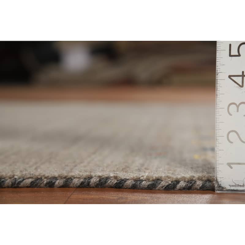 Hand Knotted Oriental 100% Wool Carpet Tribal Animal Pictorial Greys & Charcoal Gabbeh Area Rug - 7' 9'' X 5' 0''