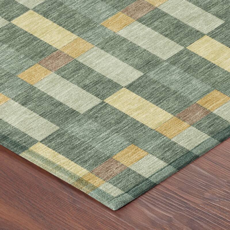 Machine Washable Indoor/ Outdoor Modern Chanute Chantille Rug