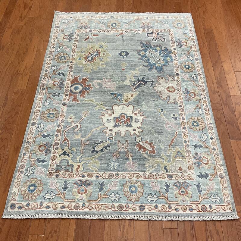 HERAT ORIENTAL Handmade Vegetable Dye Oushak Wool Rug - 4' x 5'11"
