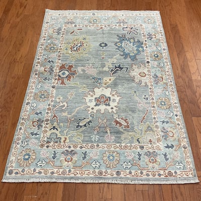 HERAT ORIENTAL Handmade Vegetable Dye Oushak Wool Rug - 4' x 5'11"