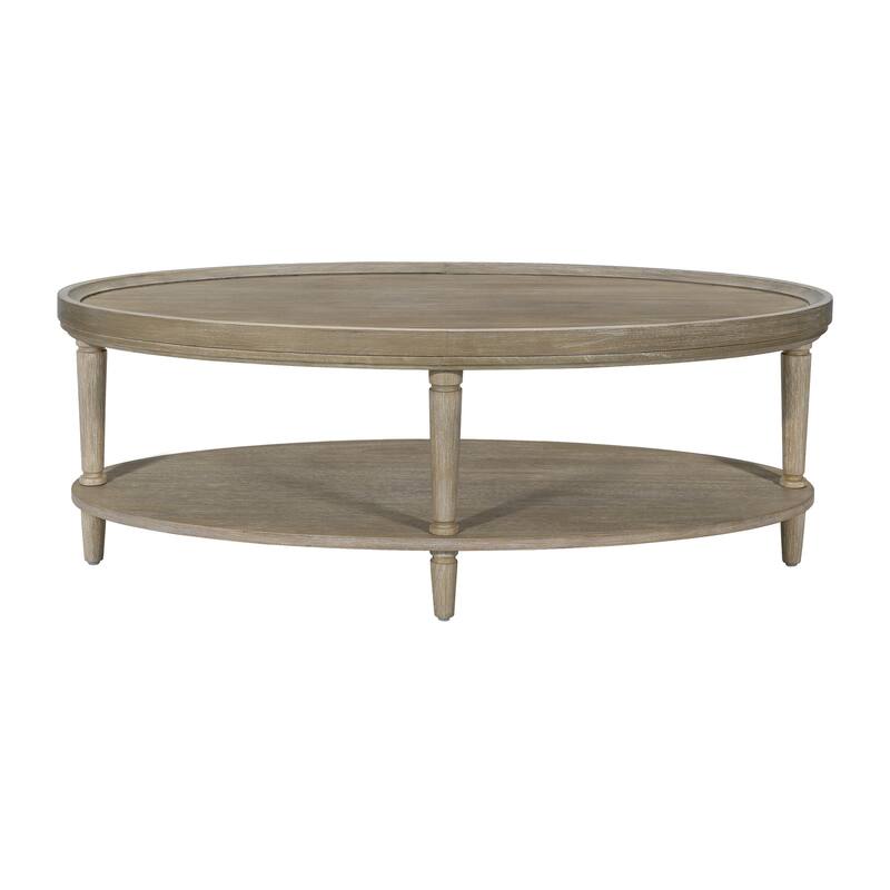 Martha Stewart Bedford Ayanna Oval Coffee Table with Shelf - 48"W x 24"D x 17"H