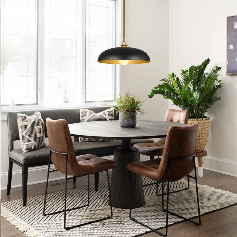 1 -Light Farmhouse Metal Dome 15.7inch Kitchen Hanging Pendant Light