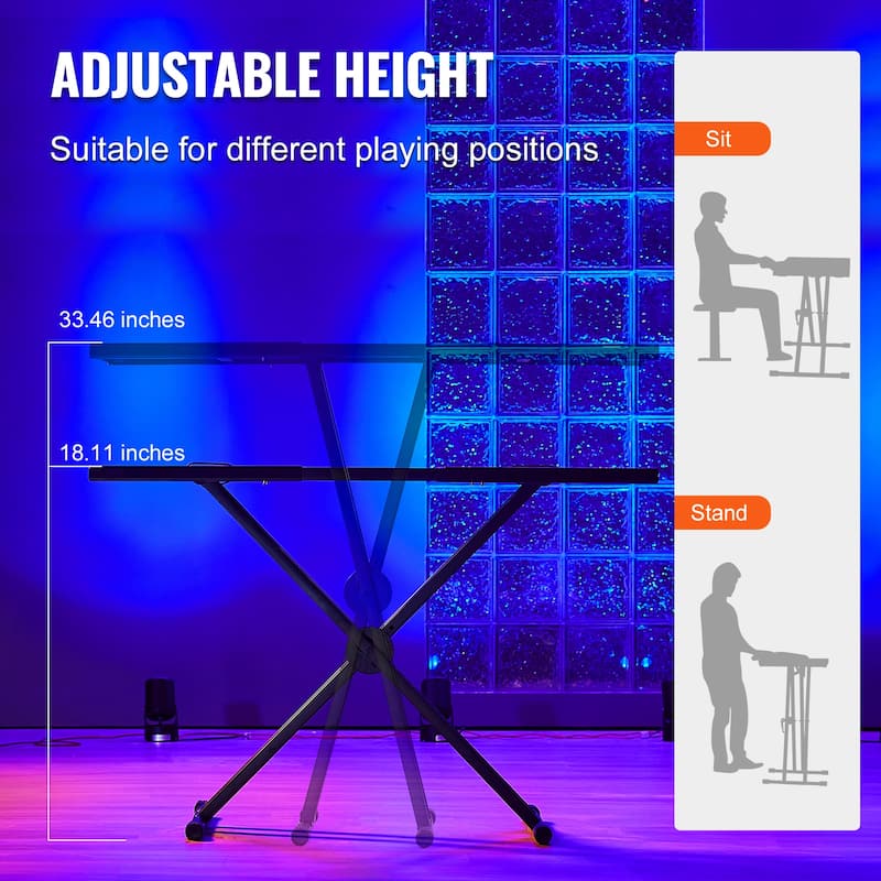 DJ Table Stand, Portable DJ Laptop and Controller Stand, Lightweight DJ Desk DJ Booth Adjustable Height DJ Stand