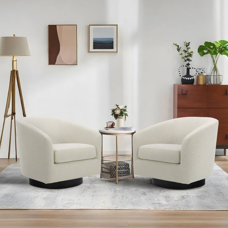 UIXE 360° Swivel Barrel Accent Chair Armchair For Living Room