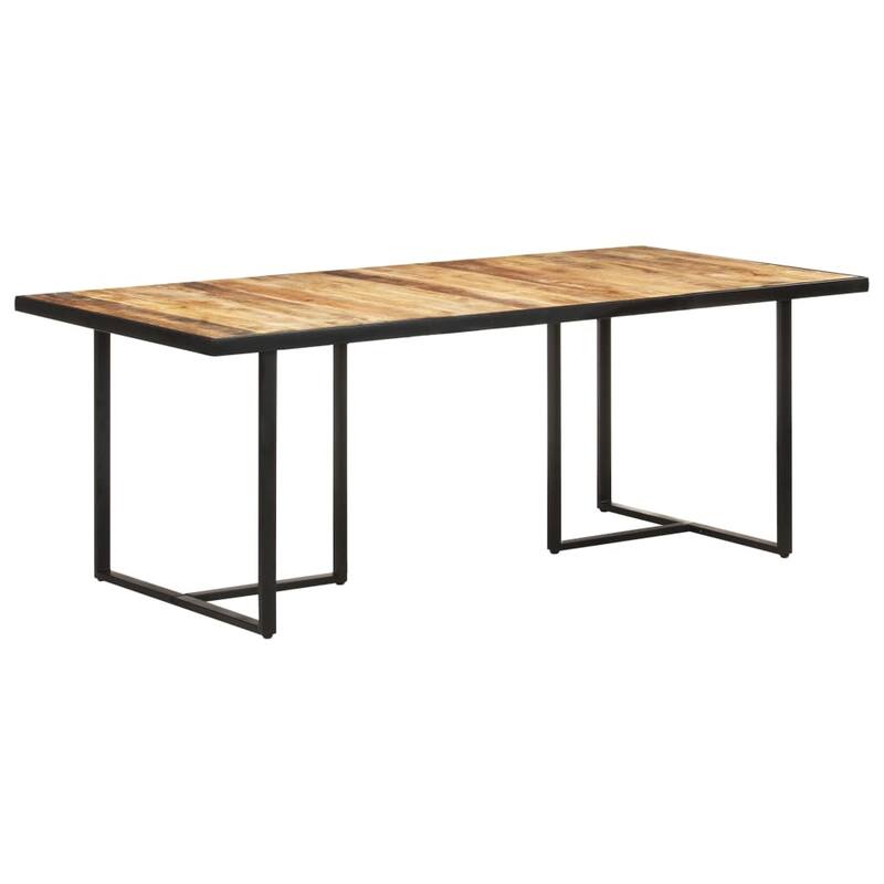 vidaXL Dining Table 78.7" Rough Mango Wood - 78.4" x 39.4" x 29.9"