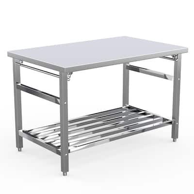 48 x 30 Inches Folding Stainless Steel Work Table