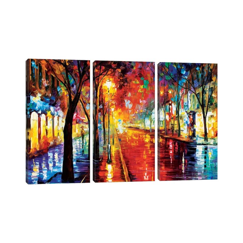 iCanvas "Street Of The Old Town" by Leonid Afremov 3-Piece Canvas Wall Art Set