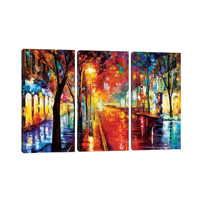 iCanvas "Street Of The Old Town" by Leonid Afremov 3-Piece Canvas Wall Art Set