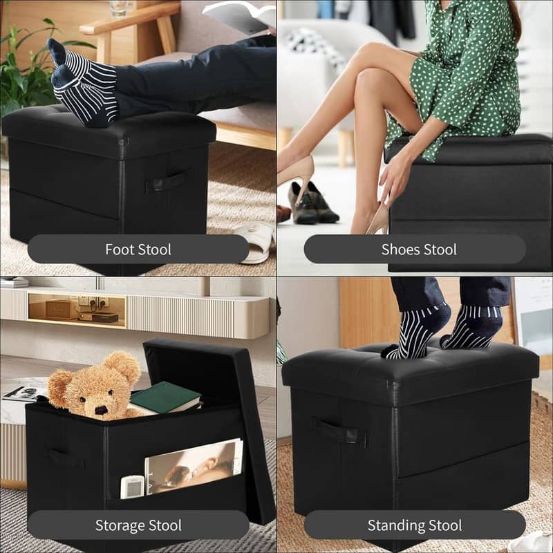 Storage Ottoman Foot Rest Stoo 17x13x13in