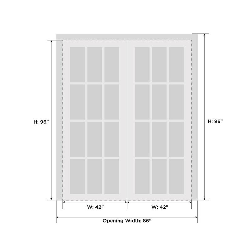 SartoDoors Planum 0770 | Interior French Doors Double French | Solid Wood | Slab Only | 36x80, White