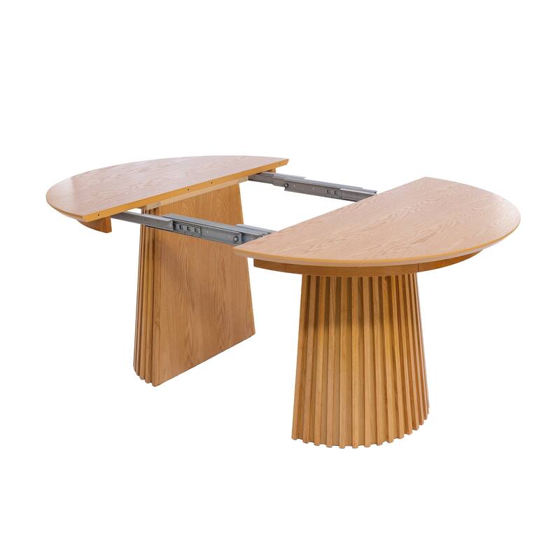 Christopher Knight Home - Mid-Century Extendable Dining Table Set with Upholstered Cane Back Dining Chairs