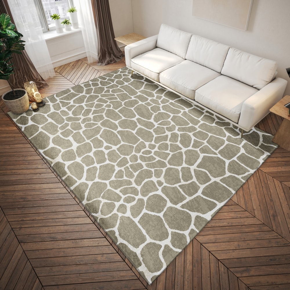Addison Safari Giraffe Animal Print Area Rug