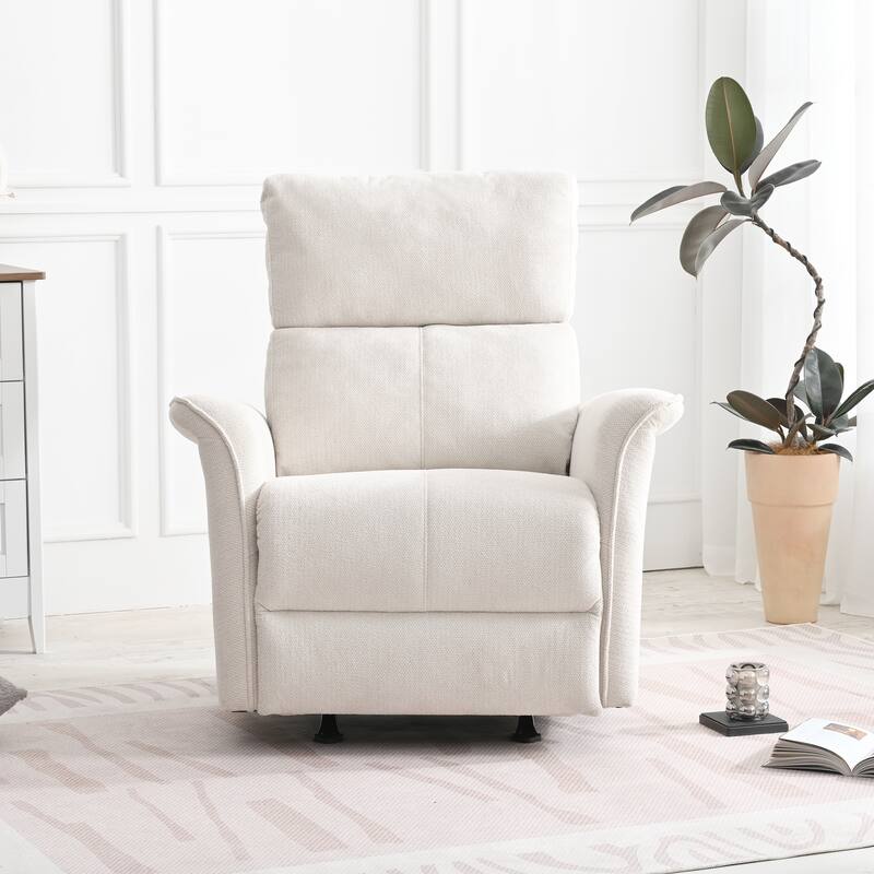 Manual Rocker Recliner Chair,Manual Rocking Glider Recliner,Fabric Nursery Chair,Single Sofa Recliner,Wide Armrests