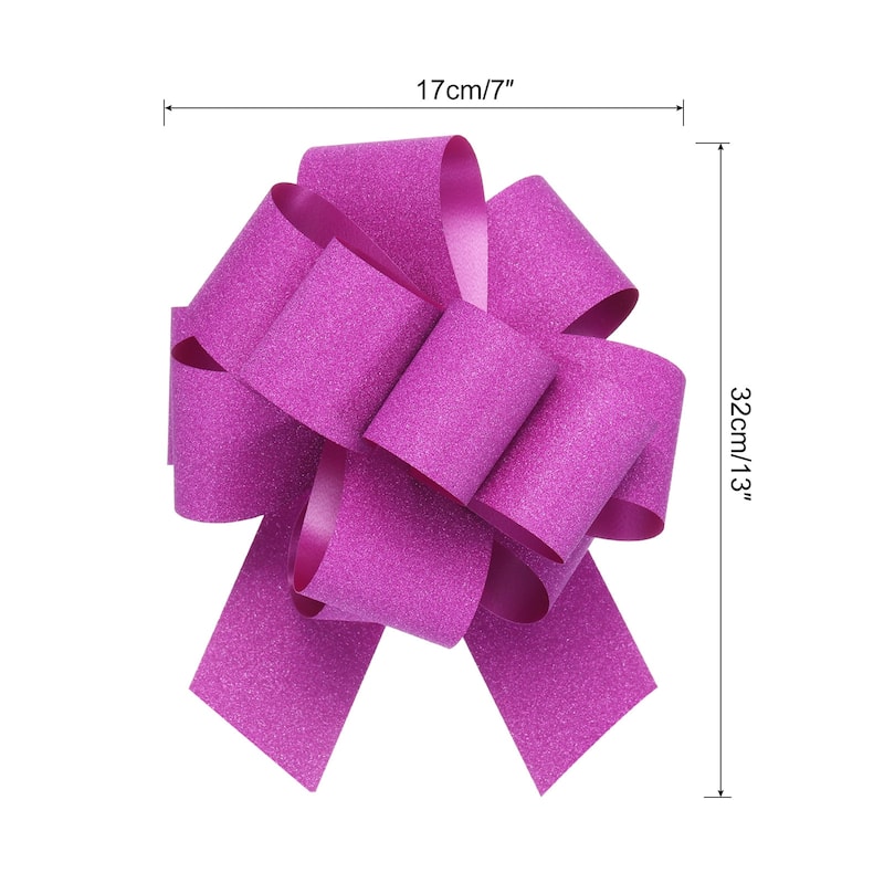 5pcs 7 Inch Large Pull Bow Gift Wrapping Big Pull Bows Ribbon - Rose Red - 7 Inch