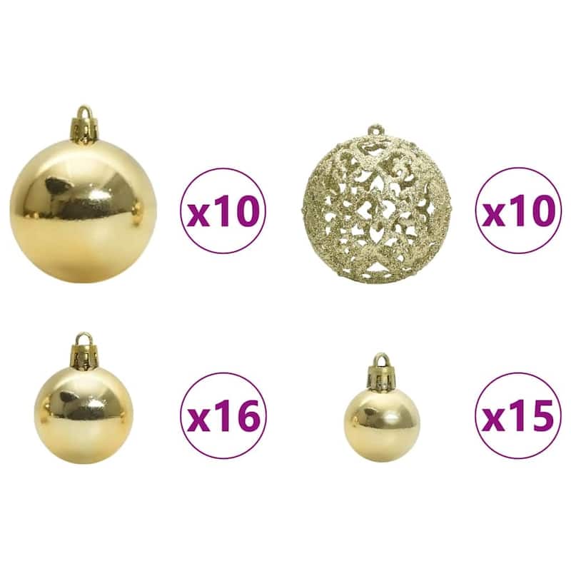 vidaXL ArtificialChristmasTree Green 50.5 x 50.5 x 180 cm PVC - 70.9