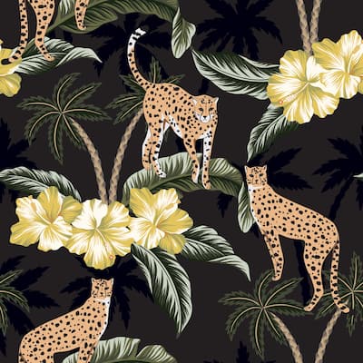 Jungle Cheetah Peel and Stick Wallpaper 10'L x 24''W - 10'ft H x 24''inch W