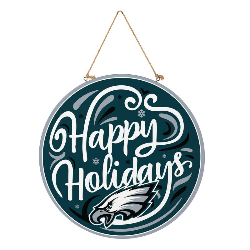 Philadelphia Eagles 18" x 18" Happy Holidays Door Décor Wall Sign - 18" x 18"