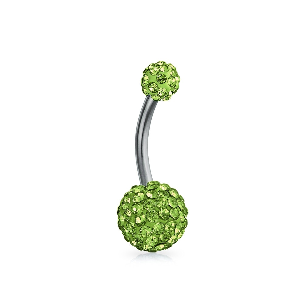 trending jewels Shamballa Ball Belly Button Ring with CZ Crystals
