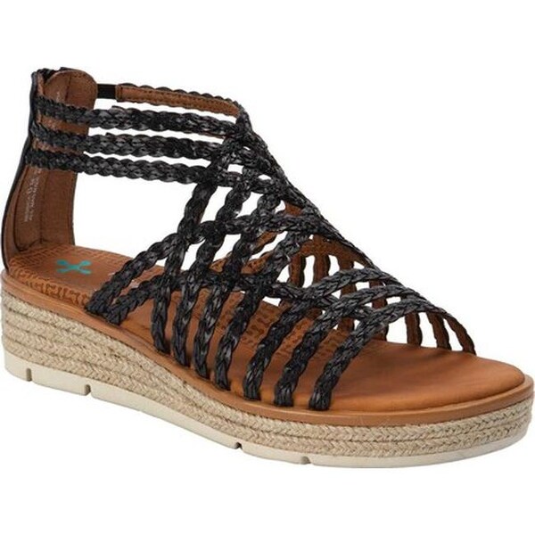 black bare trap sandals