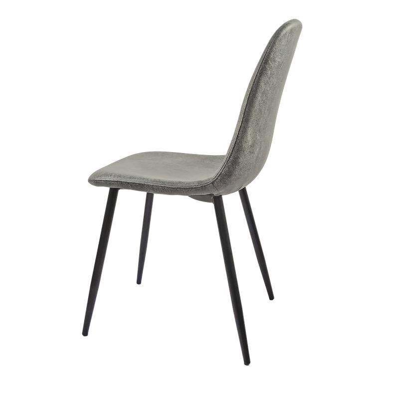 Modern Upholstered Dining Chairs Set of 4 with Black Metal Legs