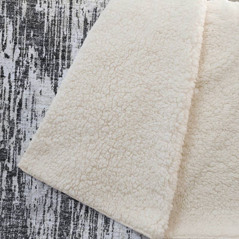 Premium Machine Washable ASB66 Abstract Ombre Sherpa Throw Blanket